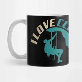 Rock Climbing T shirt I love Climbing Mug